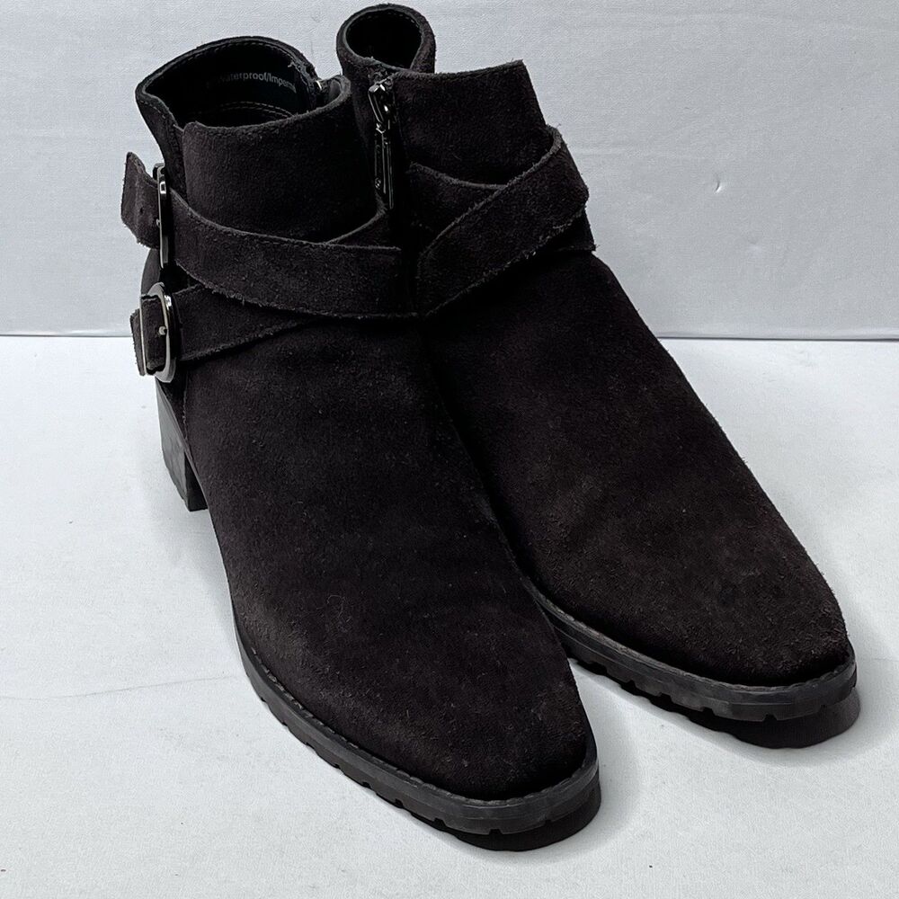 Blondo Stacy Brown  Suede Waterproof Ankle Bootie Boots Womens Size 7 M